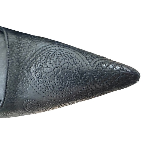 Prada Calzature Donna NIB vtg Stiletto heels nero black Perf Size 37.5/7.5 RARE - Picture 4 of 12